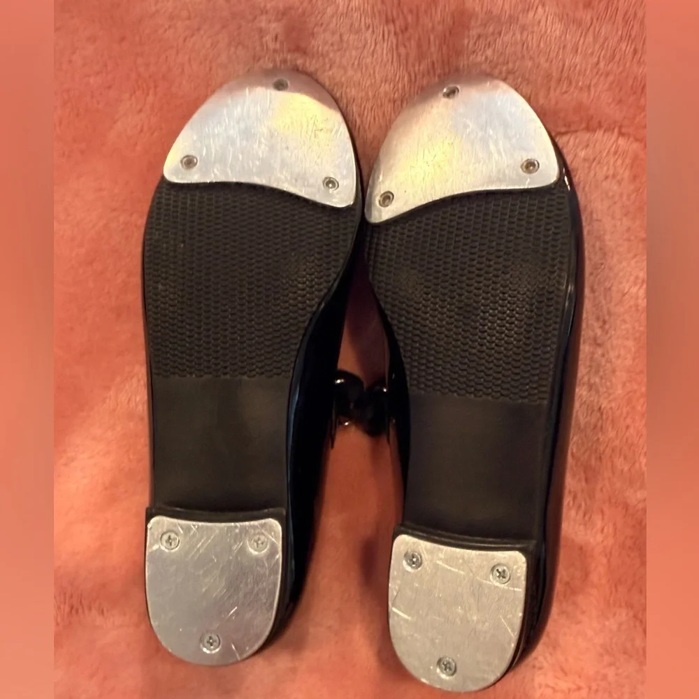 Dance Class Black Tap glossy Shoes Girls Size 1 – Tap Plates performance jazz